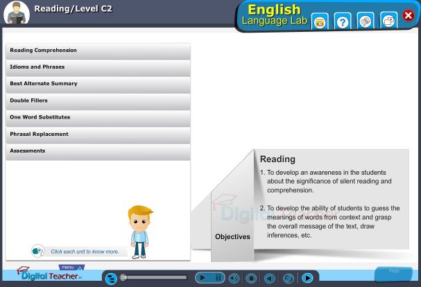 English language lab practical activity with level c2 english reading